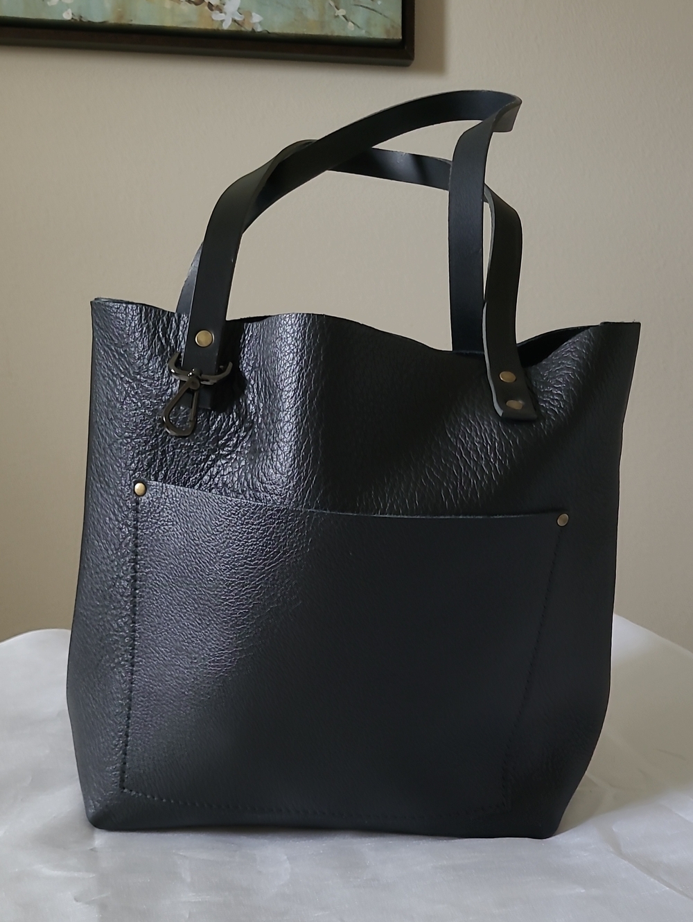 Everyday Black Leather Tote - PORTLAND LEATHER GOODS